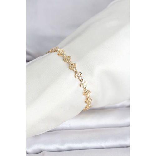 CM 14K Gold Renk Yonca Model Kadın Bileklik