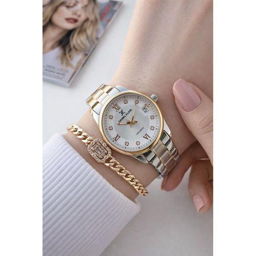 Daniel Klein Çelik Kordonlu 2 Yıl Garantili 3 Atm Suya Dayanıklı Kadın Kol Saati+Bileklik BF.11024.4