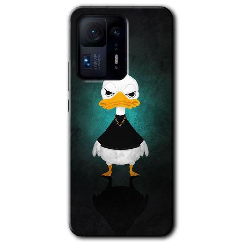 MRCİLETİSİM Xiaomi Mi Mix 4 Kılıf HD Desen Baskılı Arka Kapak+Temperli Cam - Angry Duck