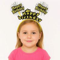 Sarı Renk Işıltılı Yazılı Doğum Günü Parti Tacı