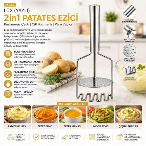 Yaylı 2-in-1 Patates Ezici