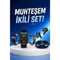 Kablosuz Bluetooth Bağlantılı Kulaklık Ve Dokunmatik Ekran Akıllı Saat Arama Cevaplama