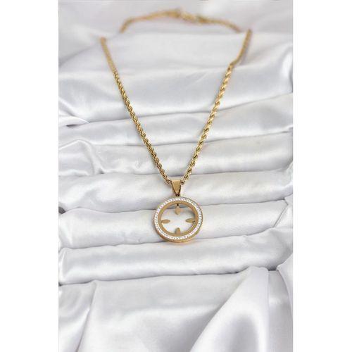 316L Çelik Burgu Zincir Model Çeyrek Takılabilir Kadın Kolye