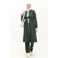 Kapşonlu Fermuarlı Belden Beyaz Bağcıklı Sade Basic İkili Spor Takımı - 03074.021 - Nefti