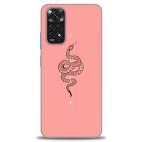 Xiaomi Redmi Note 12 Pro 4G Kılıf HD Baskılı Kılıf - Pembe Yılan + Tam Ekran Koruyucu