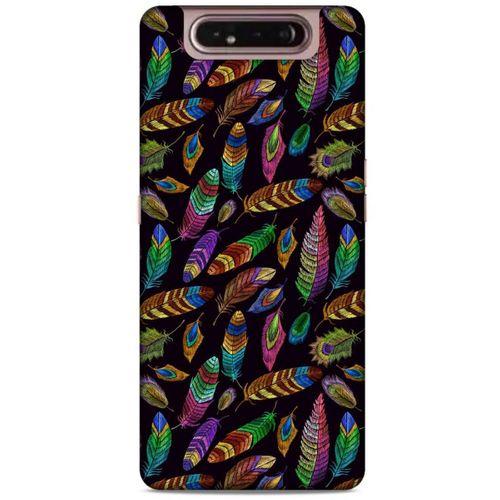Samsung Galaxy A80 Kılıf Desenli Özel Seri Tüyler (15) Antişok Kılıf