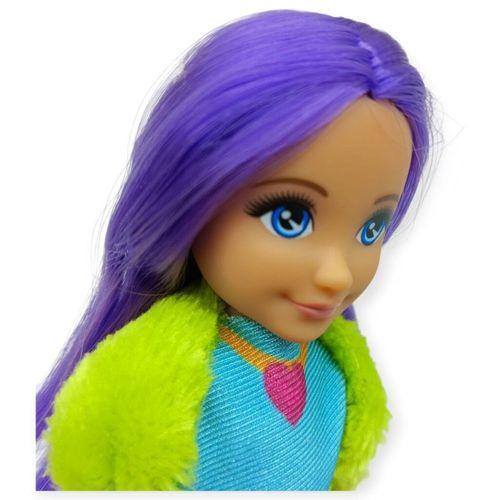 Ankiki Moda İkonu Bebek Figür 13 cm  - Mor Saçlı Hip-Hop Rüzgarı