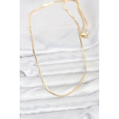 CM 14K Gold Renk Kare Zincirli Model 60 cm Kadın Kolye
