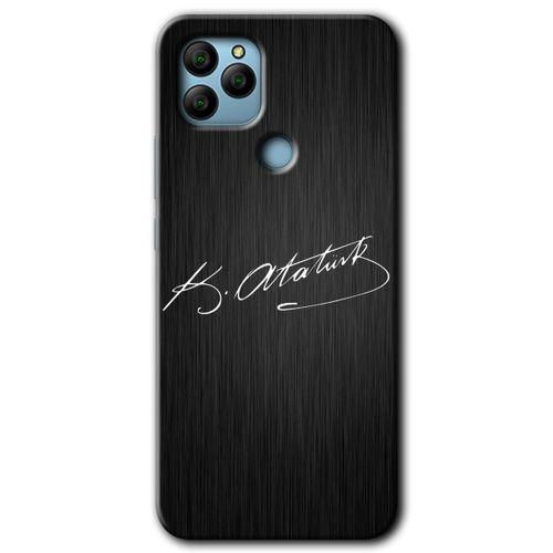 General Mobile GM 21 Kılıf HD Desen Baskılı Arka Kapak + Temperli Cam - İmza Atatürk