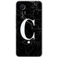 Xiaomi Mi 12 Lite HD Baskılı Kılıf + 9D Tam Ekran Koruyucu - Siyah Mermer Desenli Ç Harfi