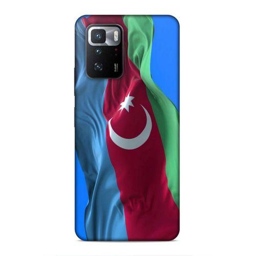 Xiaomi Poco X3 GT Uyumlu Kılıf Azarbaijan (6) Silikon Kılıf Dalgalanan Bayrak