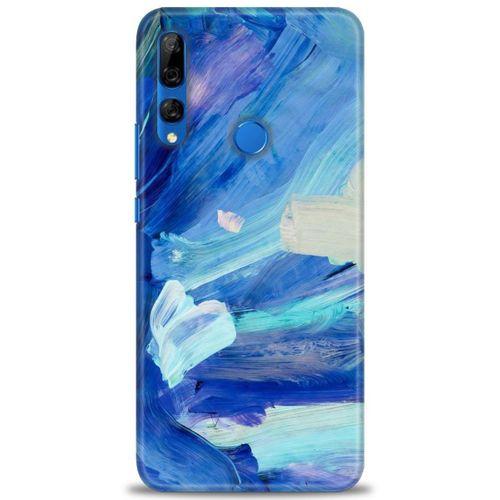 Huawei Y9 Prime 2019 Kılıf HD Baskılı Kılıf - Mavi Beyaz + Tam Ekran Koruyucu