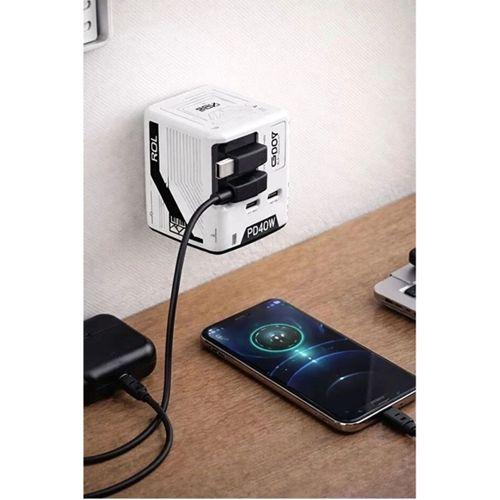 Gan+ Pd 40w Hızlı Şarj Adaptörü Çoklu Çıkış Usb-c Lightning Kablolu Hızlı Şarj Cihazı Ev Ofis Uyumlu Yeşil