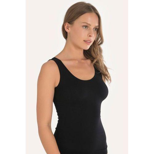 Geniş Askılı Siyah Ribana Atlet