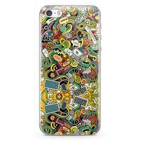 Apple iPhone 5s Kılıf Wireless Doodle Arka Kapak Koruma Desenli Full Koruyucu
