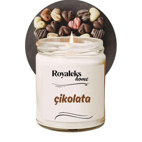 Doğal Özel Seri Kokulu Dekoratif Kavanoz Mum 210 cc - Çikolata - RYL