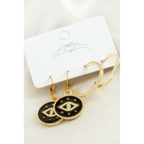 4 Adet Göz Mineli Halka Küpe