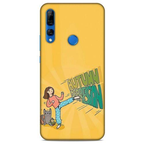 Huawei Y9 Prime 2019 Kılıf Depresyon (44) Tough Armor Kılıf Mor Kahve