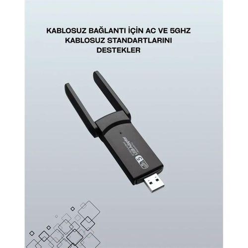 Yüksek Hızlı 1200 Mbps Çift Bant Usb Wifi Adaptör – Güçlü Sinyal, Geniş Uyumluluk