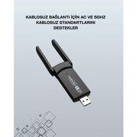 Yüksek Hızlı 1200 Mbps Çift Bant Usb Wifi Adaptör – Güçlü Sinyal, Geniş Uyumluluk