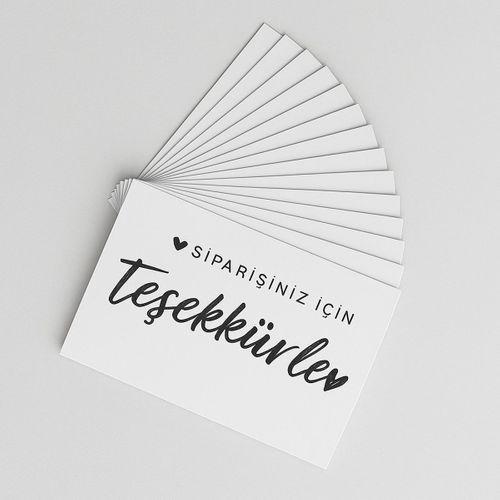 ’’Siparişiniz için teşekkürler’’ Teşekkür Kartı 100 Ad 8x5cm 300 gr Mat Kuşe