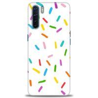 Oppo A91 / Reno 3 Kılıf HD Baskılı Kılıf - Renkli Konfeti + Tam Ekran Koruyucu