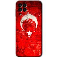 MRCİLETİSİM Samsung Galaxy M33 Kılıf Baskılı Kapak - Albayrak 2 +Tam Kaplayan Mat Seramik