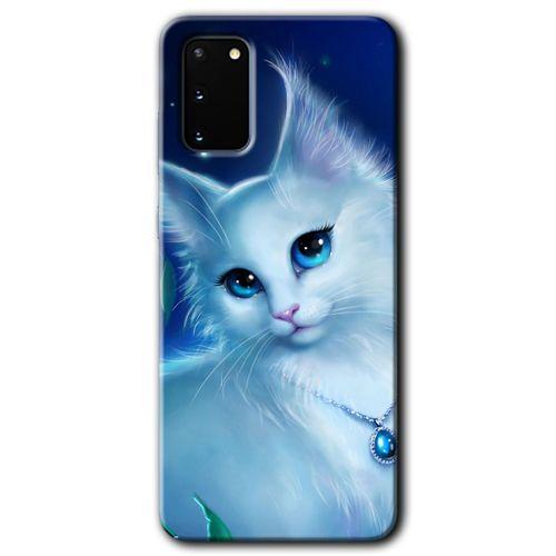 Galaxy S20 Kılıf HD Desen Baskılı Arka Kapak - Cat Glance + Kırılmaz Cam