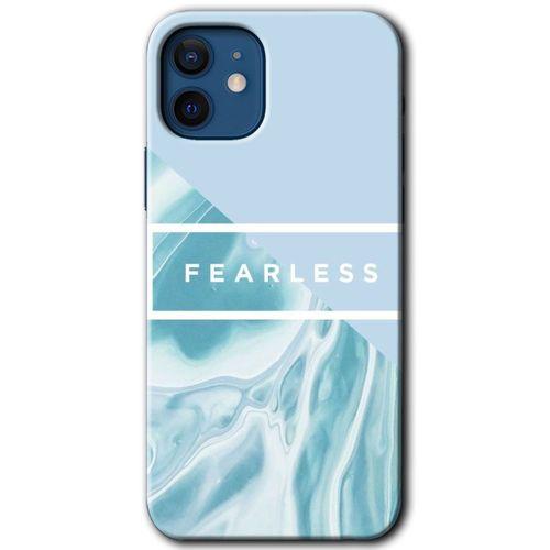 iPhone 12 Kılıf Baskılı Kapak - Fearless + 5D Tam Kaplayan Cam