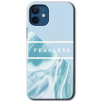 iPhone 12 Kılıf Baskılı Kapak - Fearless + 5D Tam Kaplayan Cam