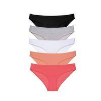 5 Adet Süper Eko Set Likralı Kadın Slip Külot Siyah Gri Beyaz Pudra Fuşya