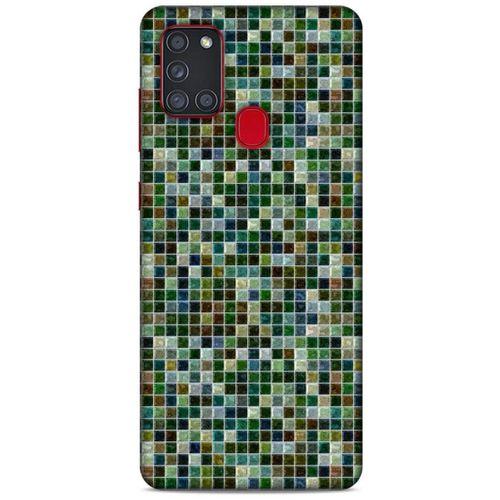 Mermer Desenli (29) Tema Arka Koruma Kılıfı Haki Samsung Galaxy A21s Kılıf