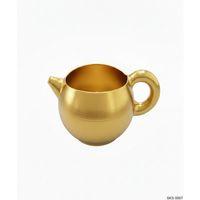 Gold Caydanlik Seklinde Mini Dekoratif Saksi 6 Cm Masa Ustu Ofis Dekoru