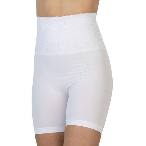 Beyaz  2091 Önü Dantelli Yüksek Bel Boxer Korse