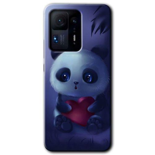 MRCİLETİSİM Xiaomi Mi Mix 4 Kılıf HD Desen Baskılı Arka Kapak+Temperli Cam - Bebek Panda