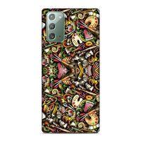 Samsung Galaxy Note 20 Kılıf Ressam Doodle Arka Kapak Silikon Koruma Full Koruyucu