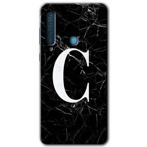 Samsung Galaxy A9 2018 Kılıf HD Desen Baskılı Arka Kapak - Siyah Mermer Desenli C Harfi