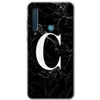 Samsung Galaxy A9 2018 Kılıf HD Desen Baskılı Arka Kapak - Siyah Mermer Desenli C Harfi