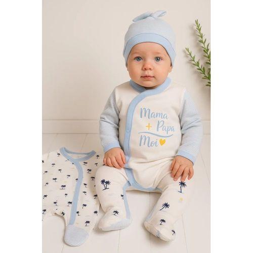 Marin Kravuze Desenli Erkek Bebek 4'lü Tulum Seti