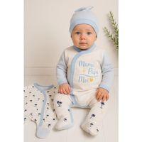 Marin Kravuze Desenli Erkek Bebek 4'lü Tulum Seti