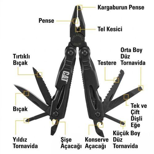 CAT DA980021 13 IN 1 Çok Fonksiyonlu Siyah Oksit Kaplamalı Profesyonel Pense Seti