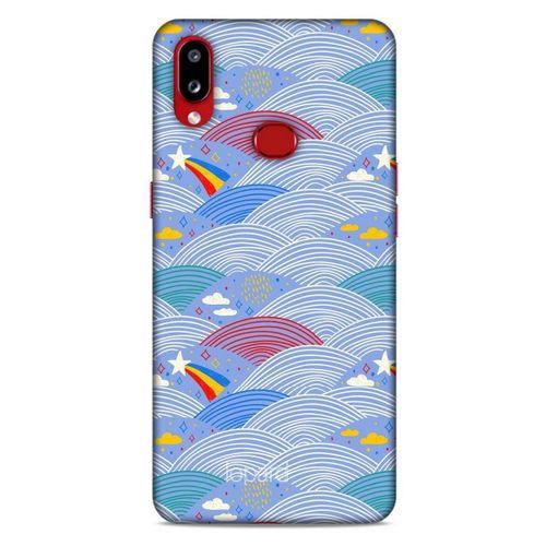 Samsung Galaxy A10s Kılıf Pastel Renkler (2) Kabı Mor Beyaz