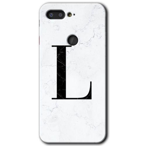 MRCİLETİSİM MRCİLETİSİM General Mobile GM 9 Pro Kılıf HD Desen Baskı Arka Kapak+Temperli Cam-Beyaz Mermer Desenli L Harfi