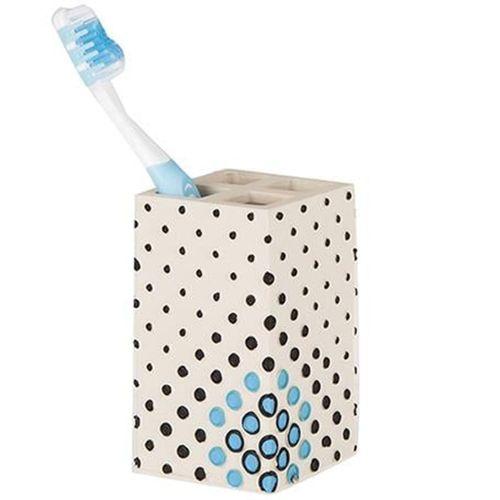 2 Adet Diş Fırçalık Puanlı Poliresin 6X6X10Cm Banyo Seti