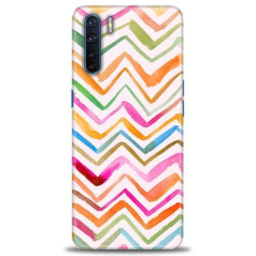 Oppo A91 / Reno 3 Kılıf HD Baskılı Kılıf - Zikzak + Tam Ekran Koruyucu