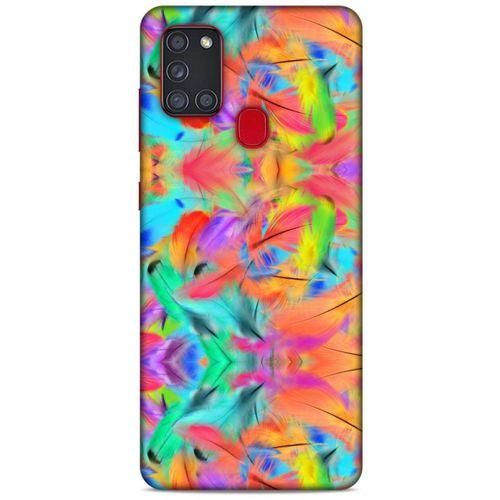 Samsung Galaxy A21s Kılıf Desenli Özel Seri Tüyler (32) Soft Silikon Kılıf