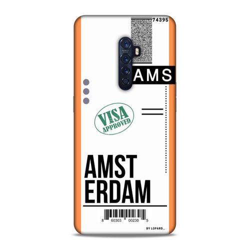 Oppo Reno 2 Kılıf Uçak Bileti Amsterdam Arka Kapak Koruma Desenli Full Koruyucu