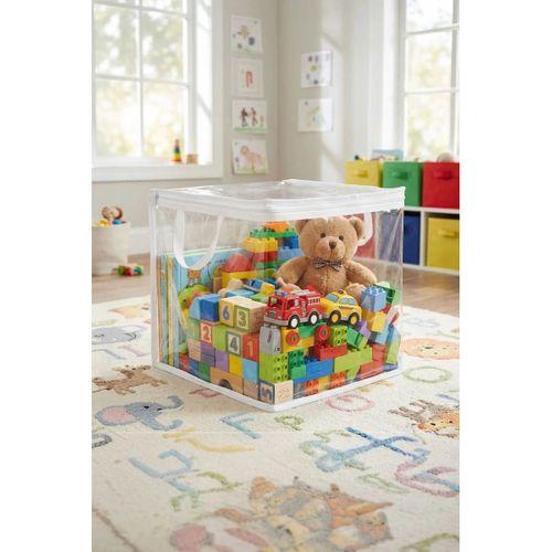 3 Adet Mini Şeffaf Hurç Havlu Giysi Iç Çamaşırı Düzenleyici Saklama Çantası 25x25cm