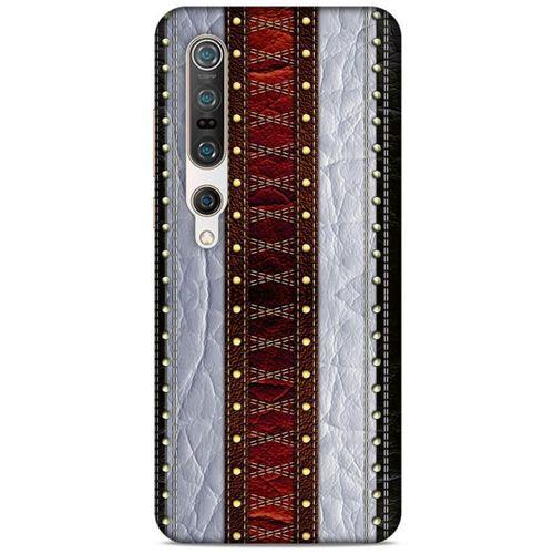 Xiaomi Mi 10 Pro Kılıf Patchwork (11) Tam Koruma Siyah Gri
