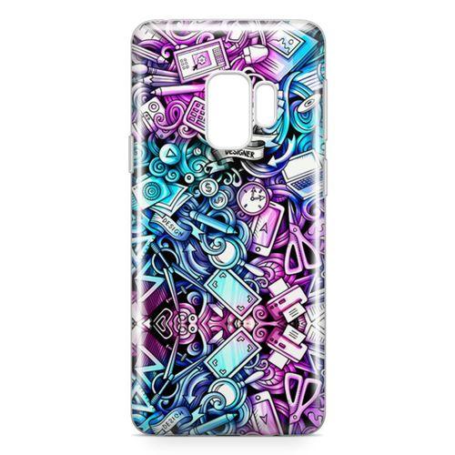 Samsung Galaxy S9 Kılıf Bankacı Doodle Arka Kapak Koruma Desenli Full Koruyucu